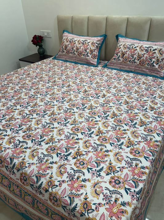 hand block printed bedsheet
