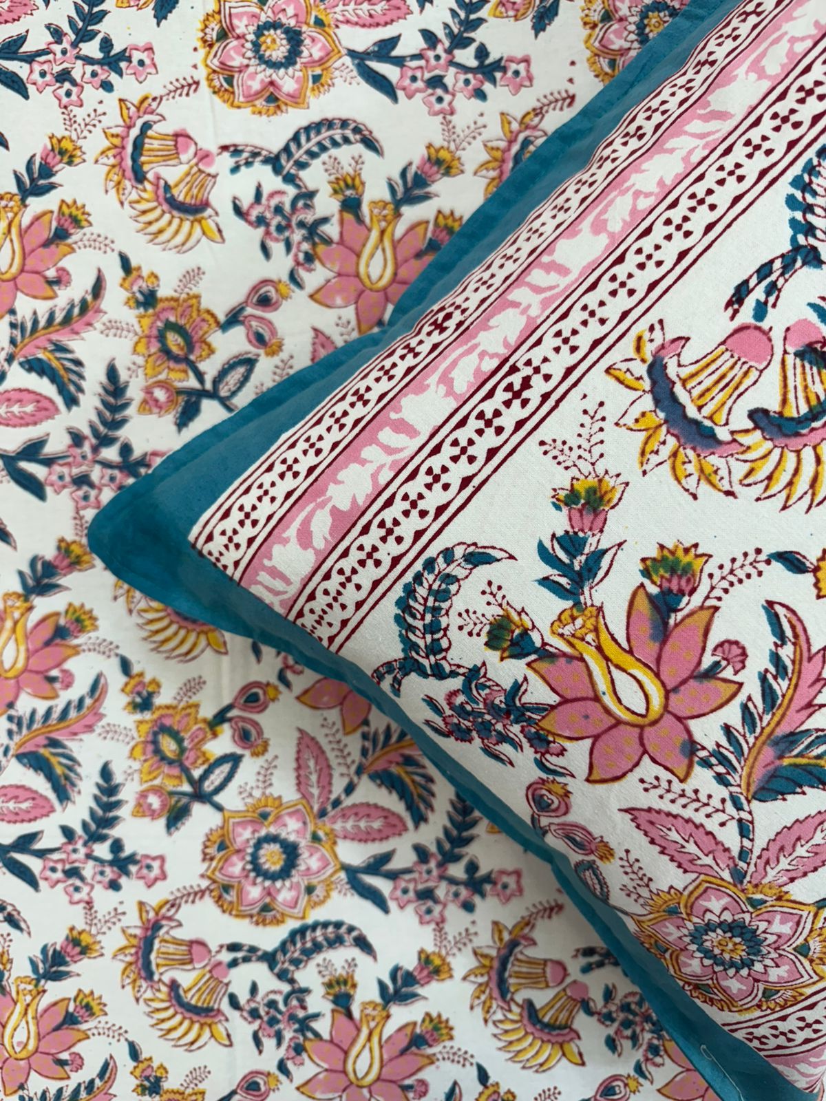 hand block printed bedsheet