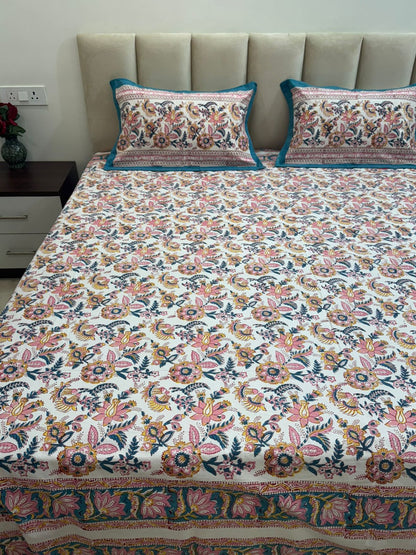 hand block printed bedsheet