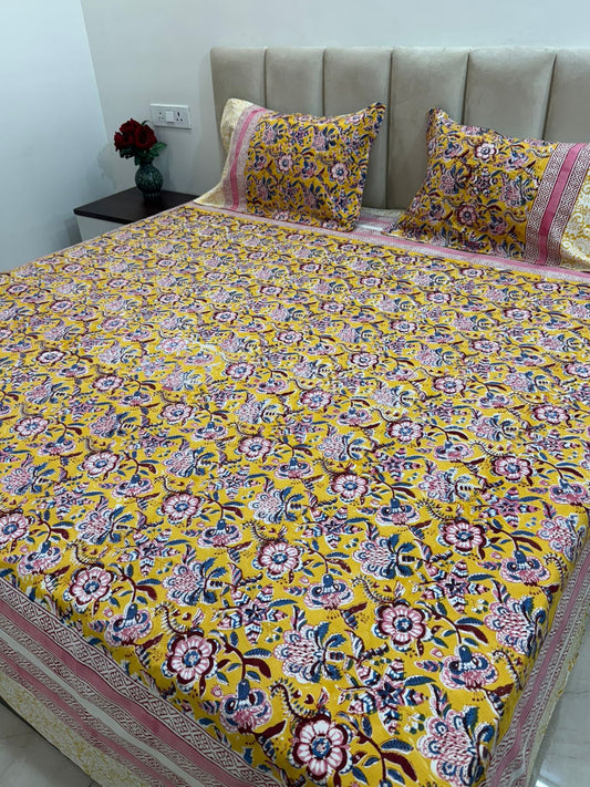 hand block printed bedsheet