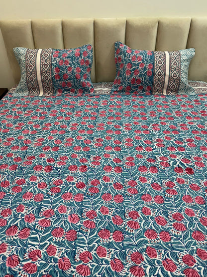 hand block printed bedsheet