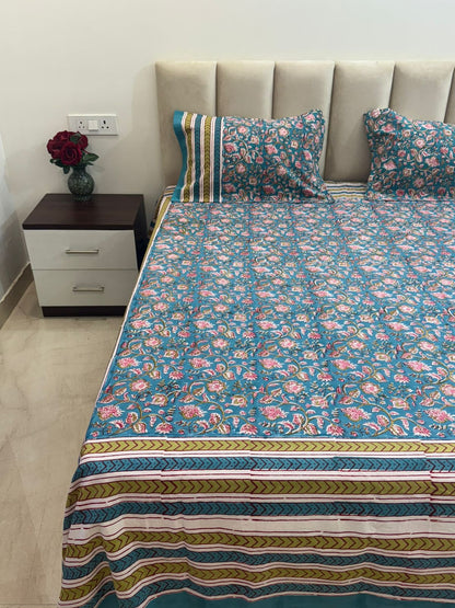 hand block printed bedsheet