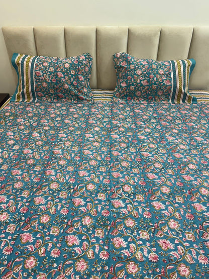 hand block printed bedsheet