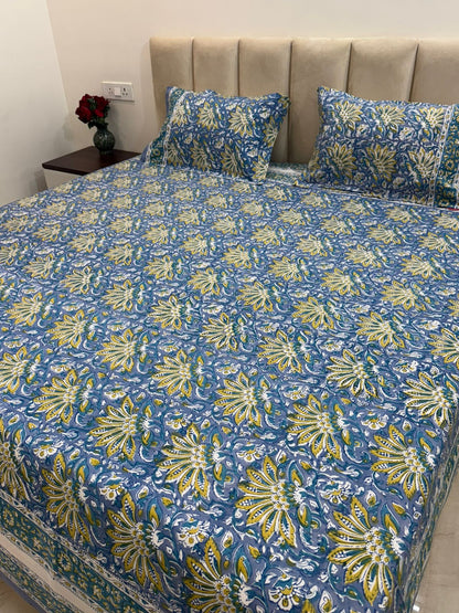 hand block printed bedsheet