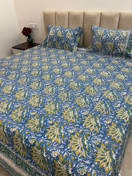 hand block printed bedsheet