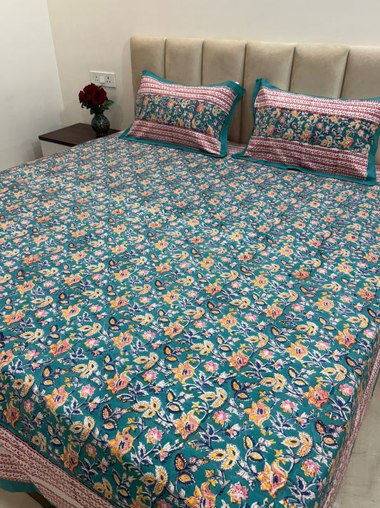 hand block printed bedsheet