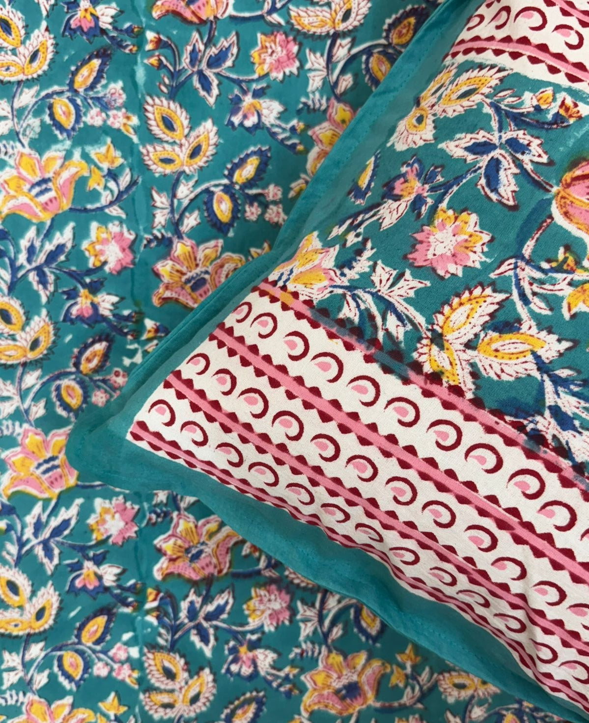 hand block printed bedsheet
