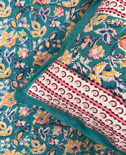 hand block printed bedsheet