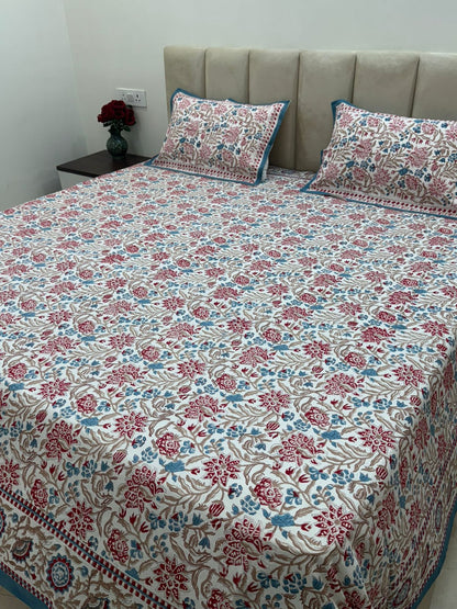 Echoes of Spring Double Bedsheet with Pillow Covers