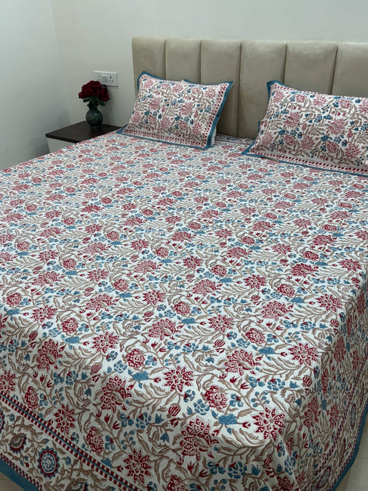 Echoes of Spring Double Bedsheet with Pillow Covers