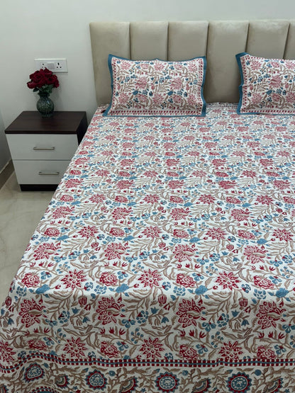 Echoes of Spring Double Bedsheet with Pillow Covers