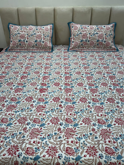 Echoes of Spring Double Bedsheet with Pillow Covers