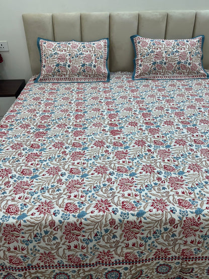 Echoes of Spring Double Bedsheet with Pillow Covers