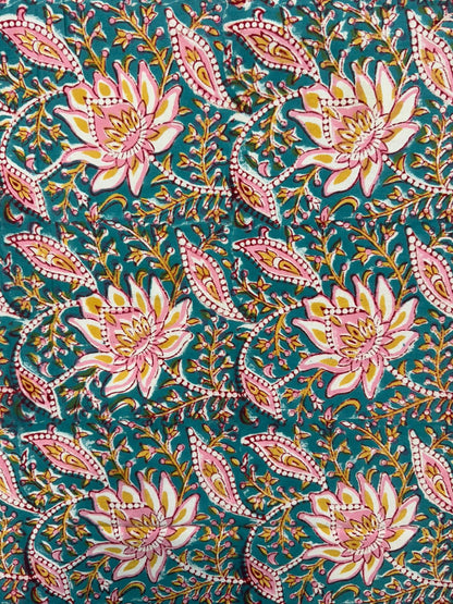 Turquoise Eden Double Bedsheet with Pillow Covers