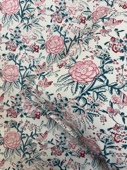 Pink Petals Framed Double Bedsheet with Pillow Covers