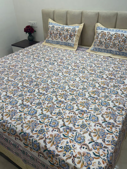 Morning Bloom Double Bedsheet with Pillow Covers