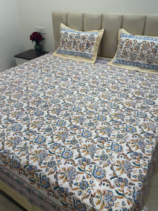 Morning Bloom Double Bedsheet with Pillow Covers
