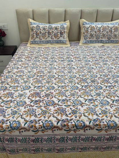 Morning Bloom Double Bedsheet with Pillow Covers