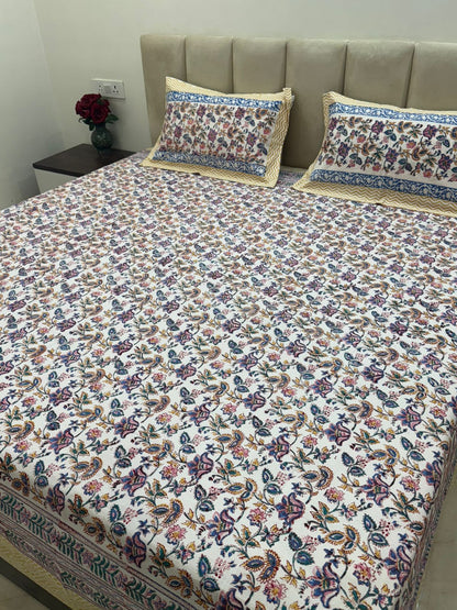 Dreamy Petals Double Bedsheet with Pillow Covers