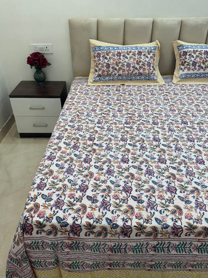 Dreamy Petals Double Bedsheet with Pillow Covers