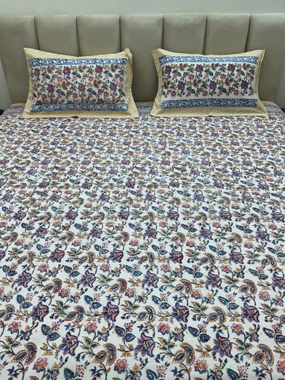 Dreamy Petals Double Bedsheet with Pillow Covers