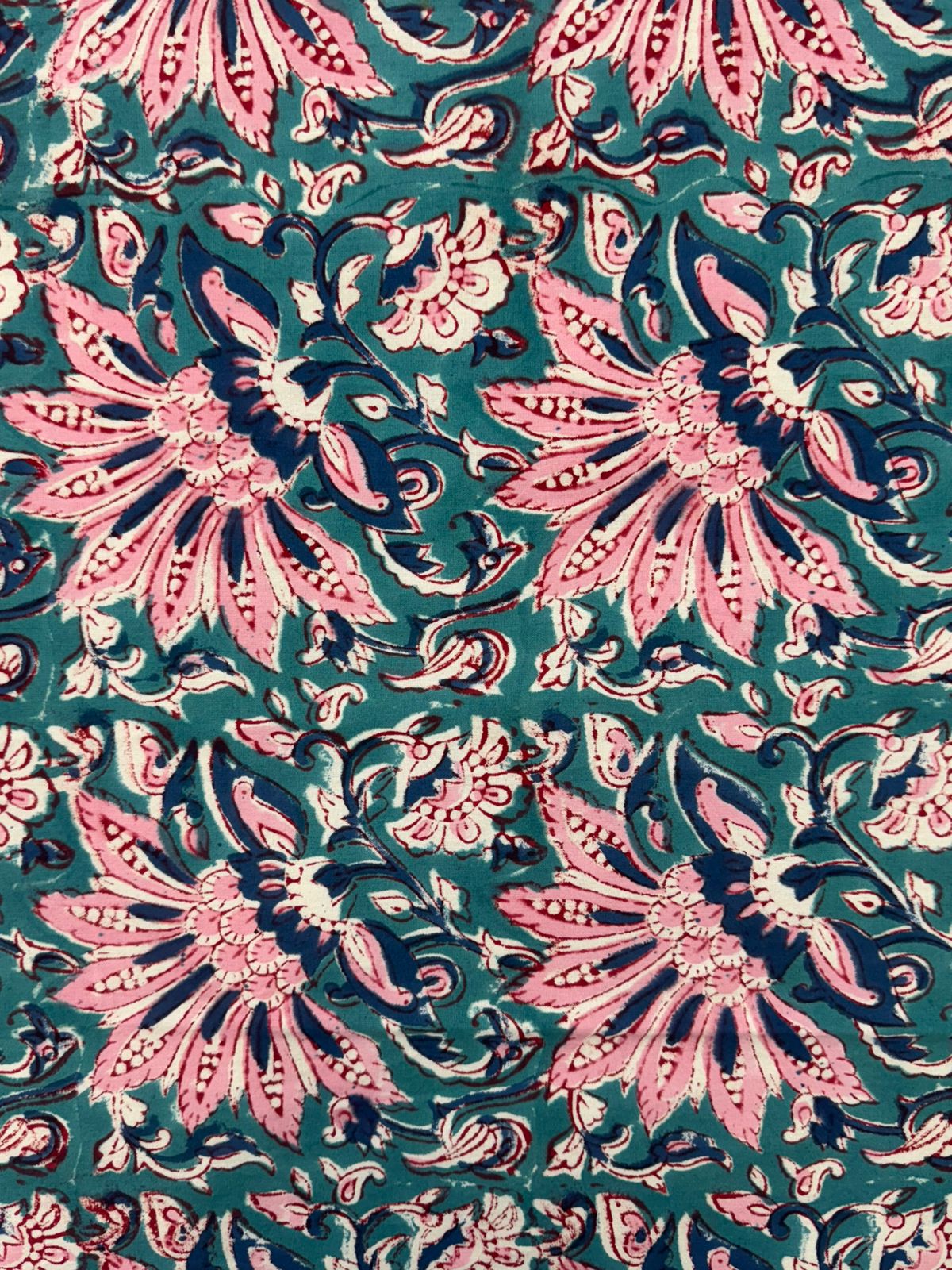 Teal Pink Double Bedsheet with Pillow Covers