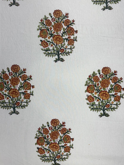 Amber Tree Boota Double Bedsheet with Pillow Covers