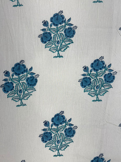 Blue Breeze Boota Double Bedsheet with Pillow Covers