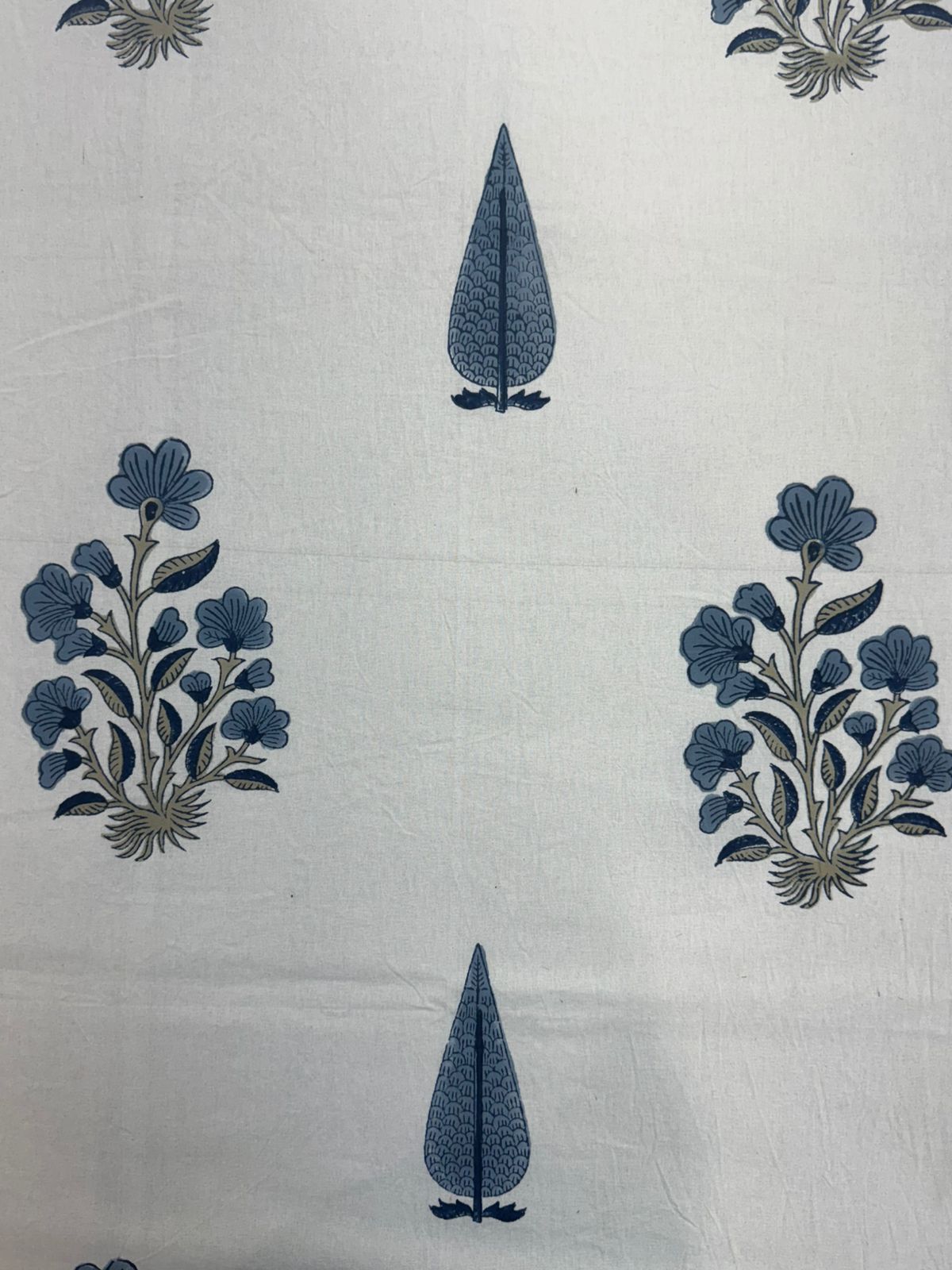 Slate Blue Orchid Double Bedsheet with Pillow Covers