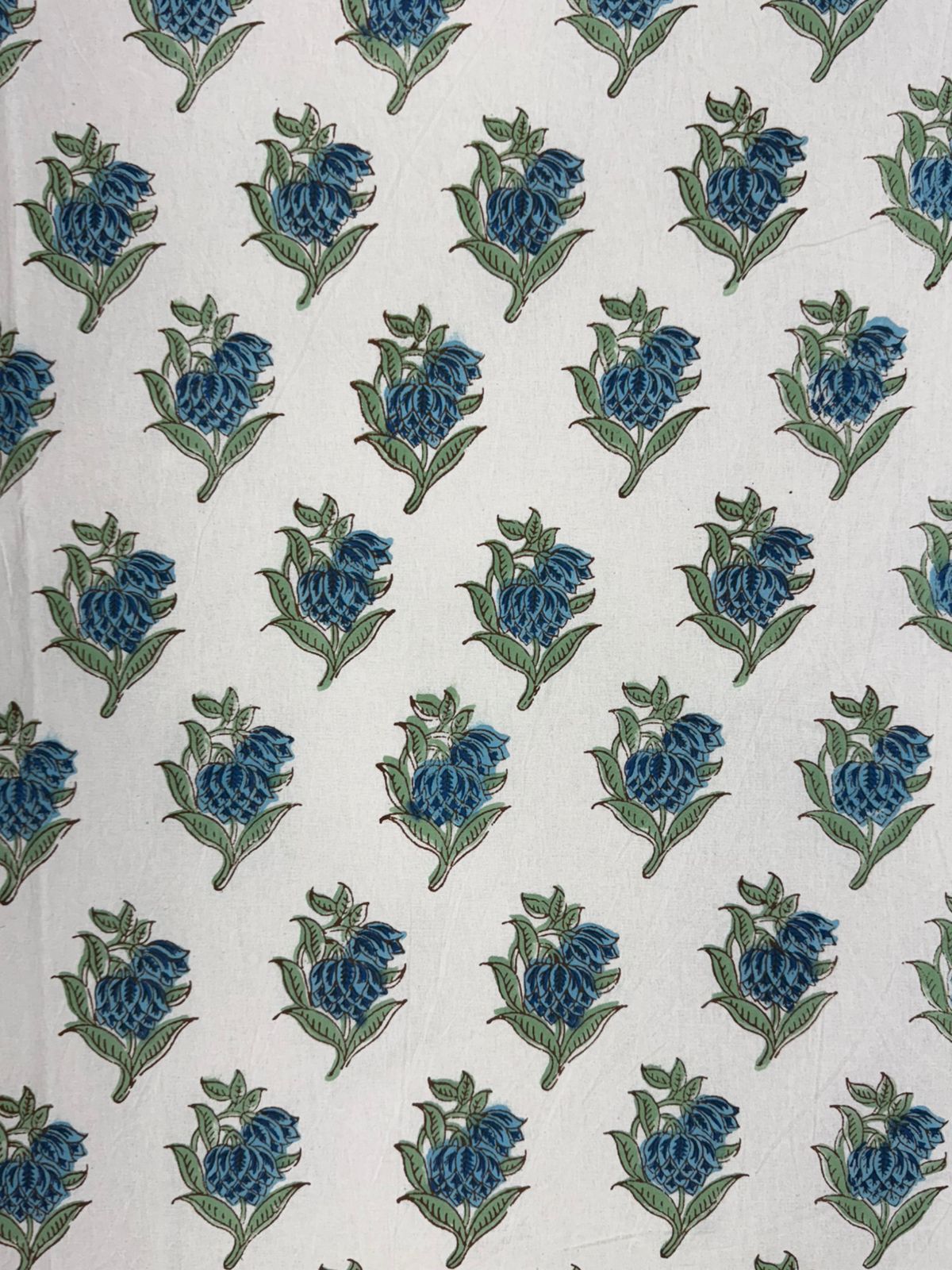 Blue Booti Bud Double Bedsheet with Pillow Covers