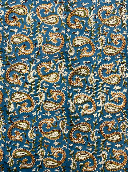 Blue Leafy Vein Double Bedsheet with Pillow Covers