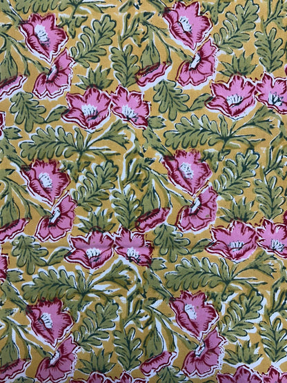 Lime Blush Flora Double Bedsheet with Pillow Covers