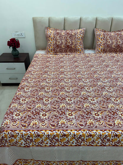 Brown Whispers Double Bedsheet with Pillow Covers