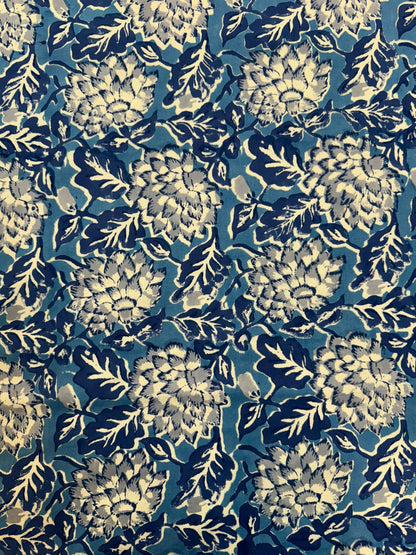 Blue Blossom Double Bedsheet with Pillow Covers