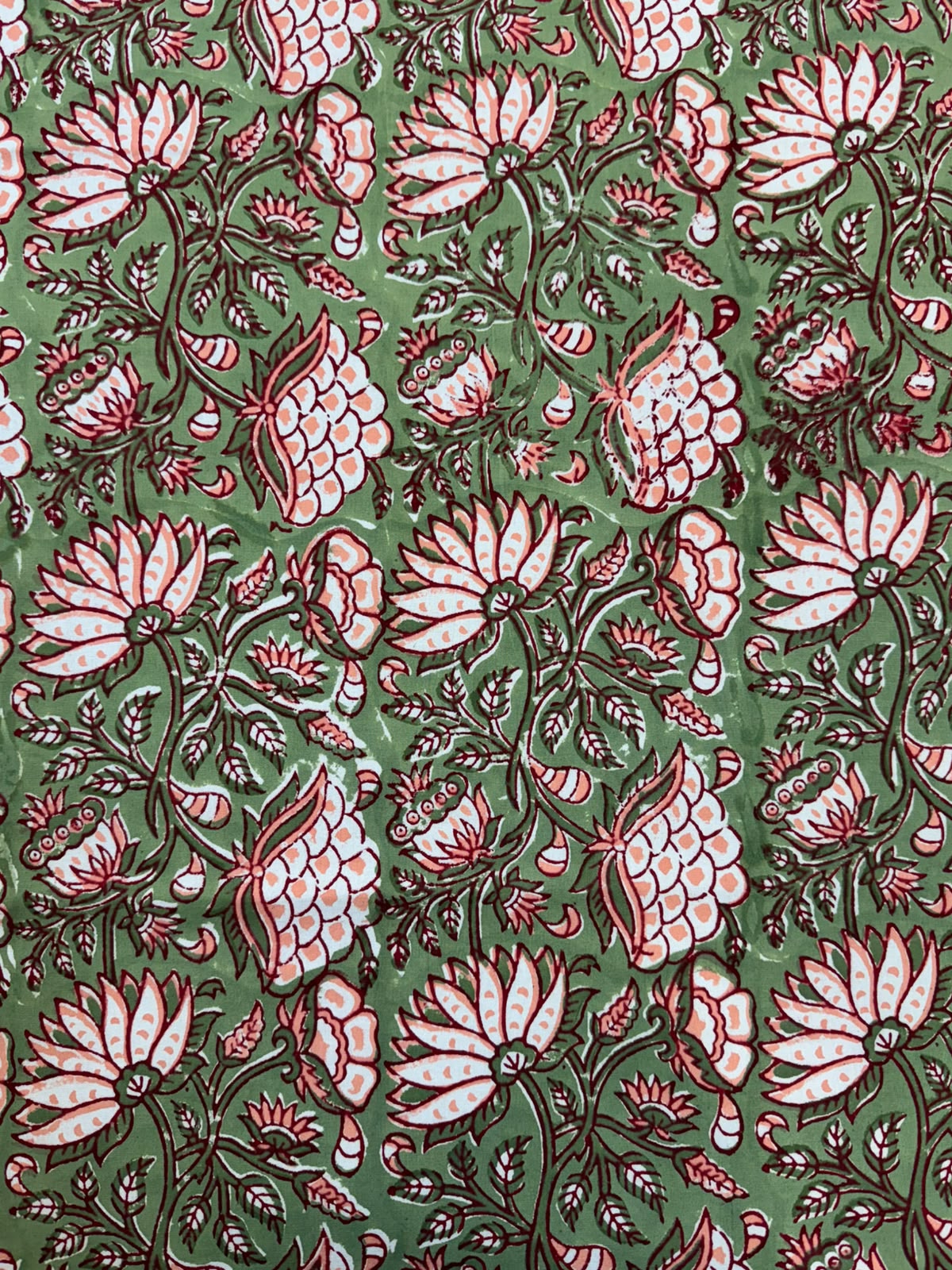 Green Peach Blossom Double Bedsheet with Pillow Covers