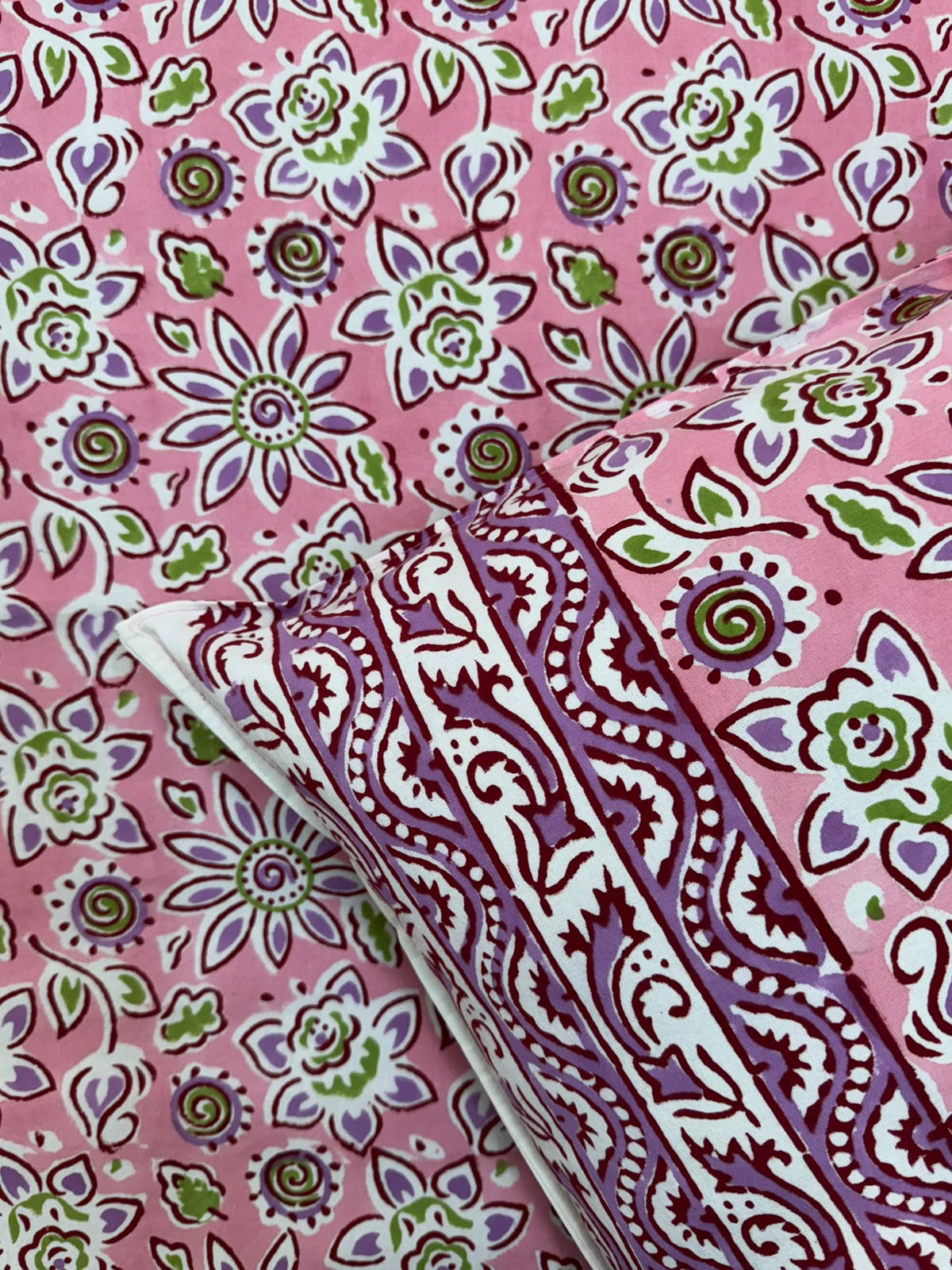 Pink Sprinkles Double Bedsheet with Pillow Covers
