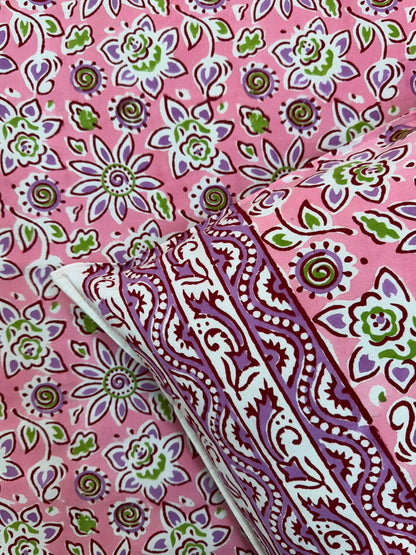 Pink Sprinkles Double Bedsheet with Pillow Covers