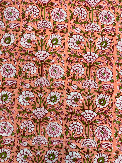 Peach Petals Double Bedsheet with Pillow Covers
