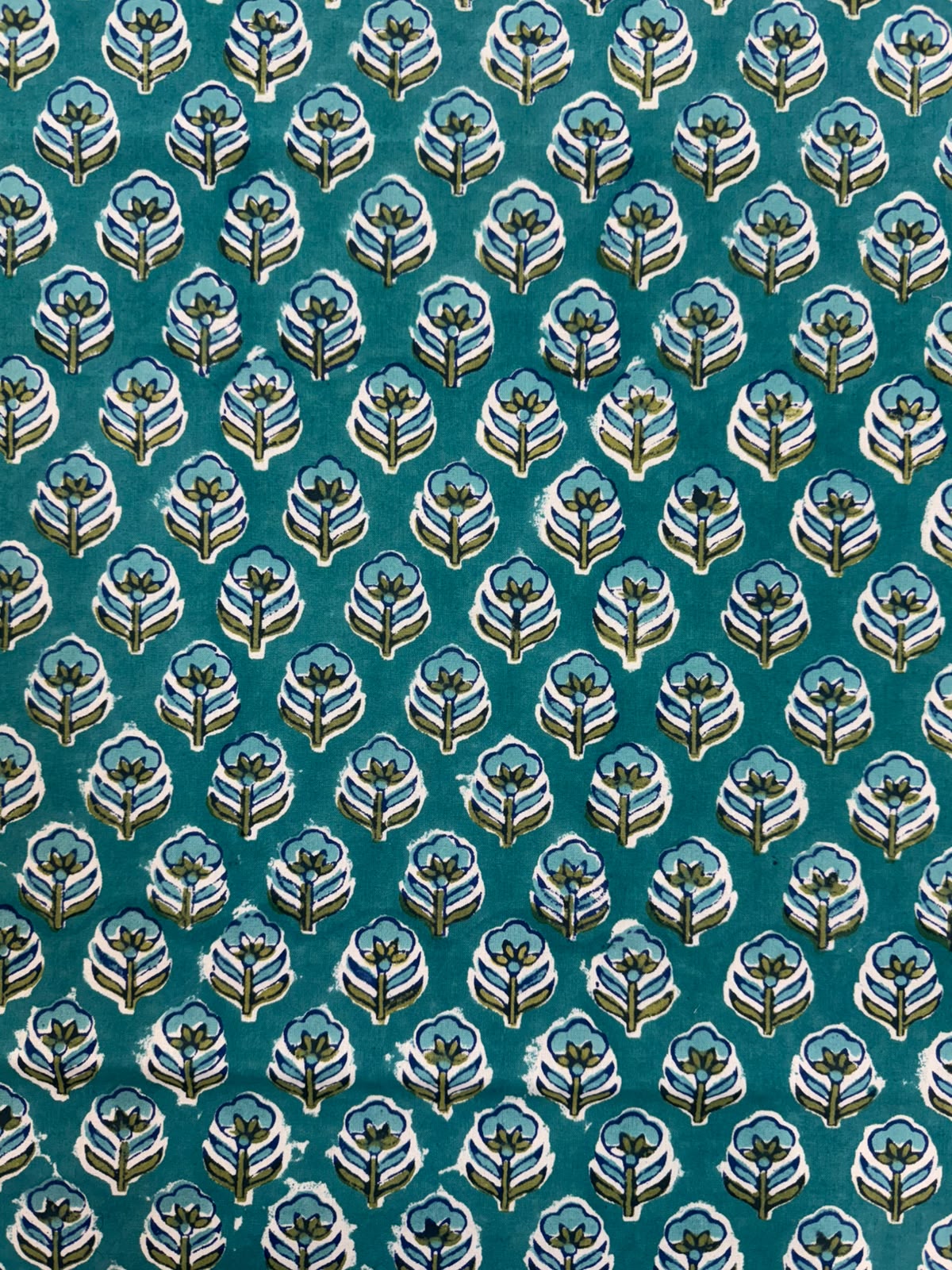 Teal Booti Double Bedsheet with Pillow Covers