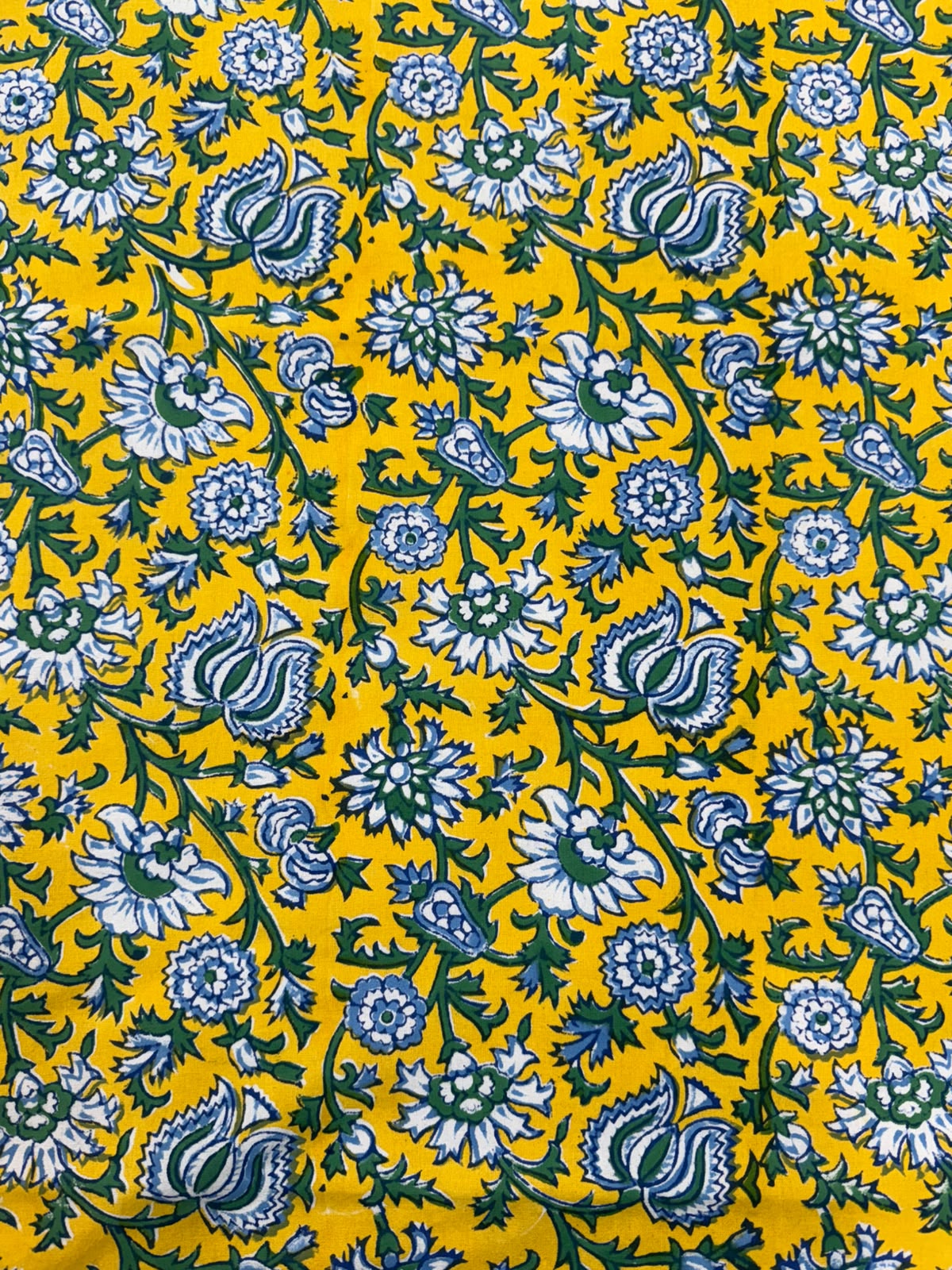Bright Yellow Ferns Double Bedsheet with Pillow Covers