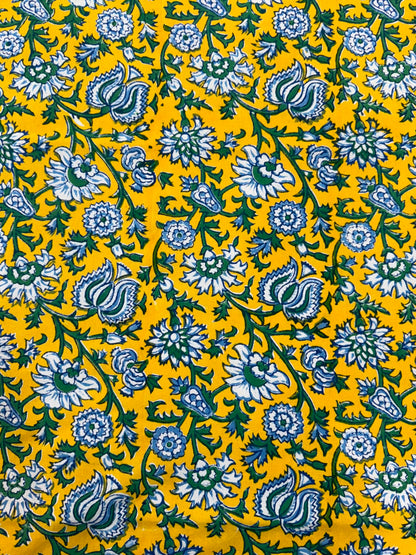 Bright Yellow Ferns Double Bedsheet with Pillow Covers