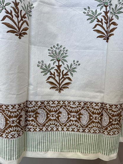 Block Printed Cotton Curtains 7ft Set(2pcs)