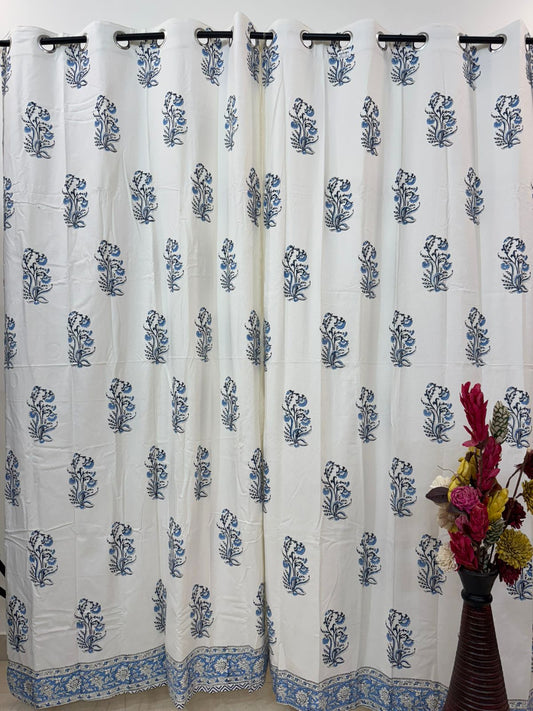 BlueRoots Boota Cotton Curtains 7ft Set(2pcs)