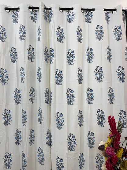 BlueRoots Boota Cotton Curtains 7ft Set(2pcs)
