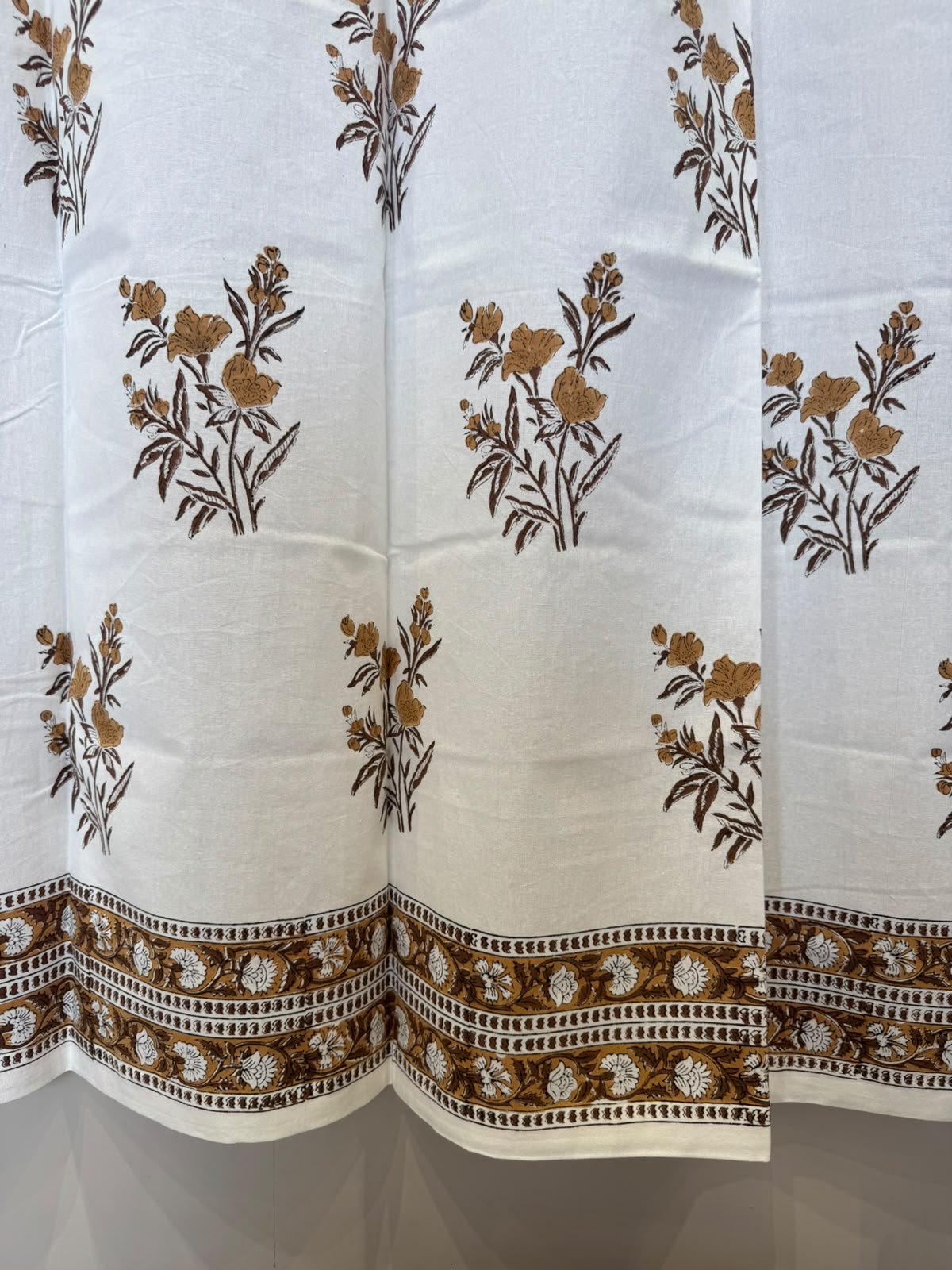 Block Printed Cotton Curtains 7ft Set(2pcs)