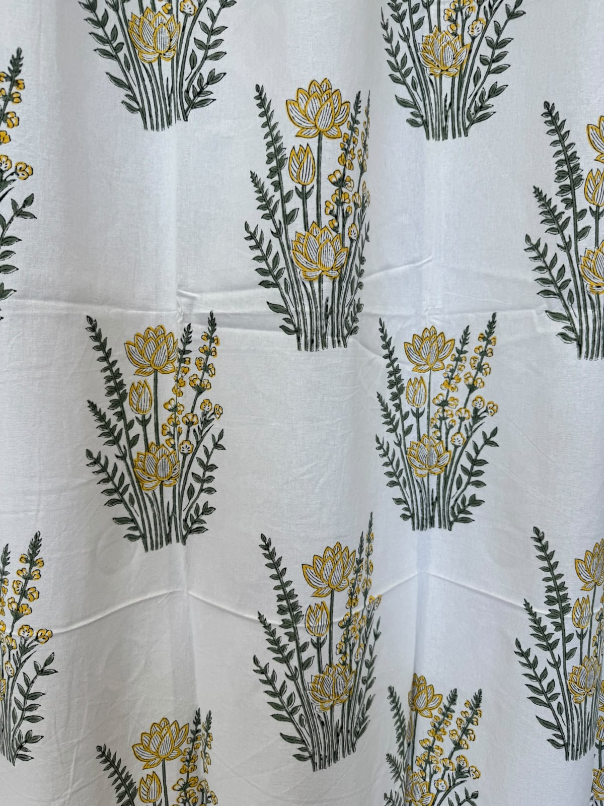 Block Printed Cotton Curtains 7ft Set(2pcs)