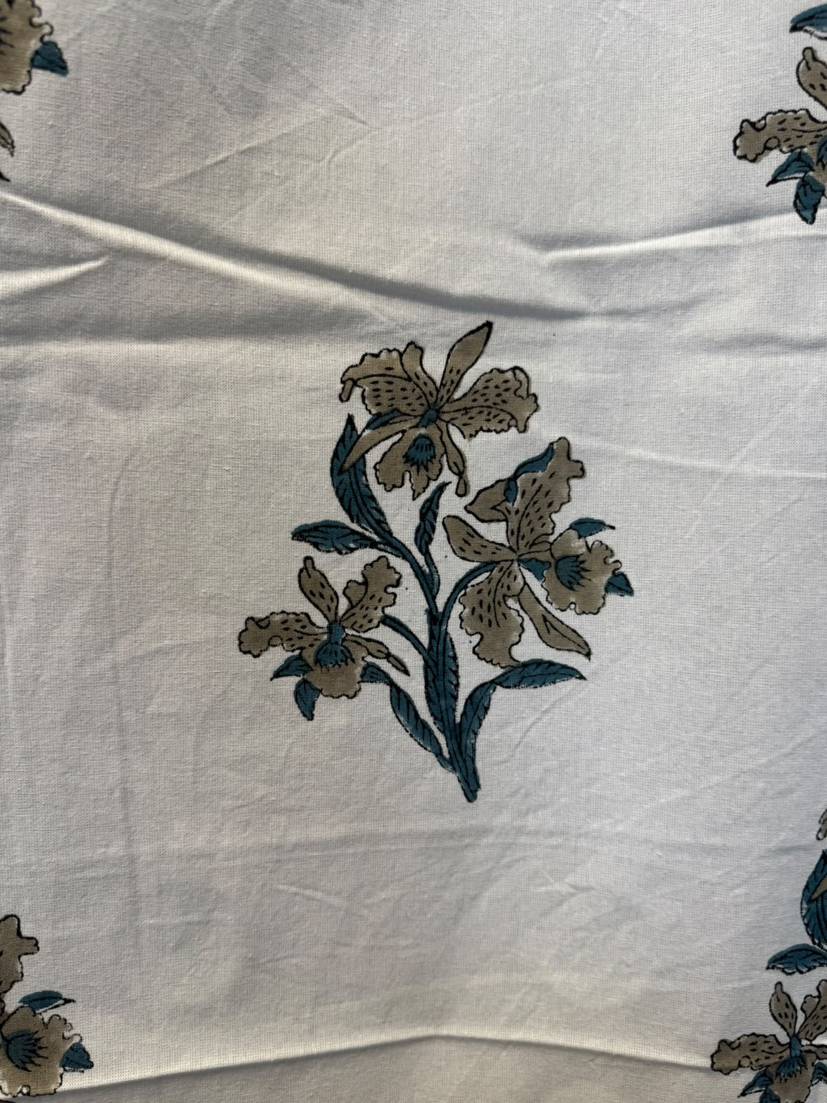 Block Printed Cotton Curtains 7ft Set(2pcs)