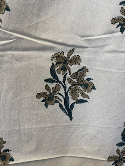 Block Printed Cotton Curtains 7ft Set(2pcs)