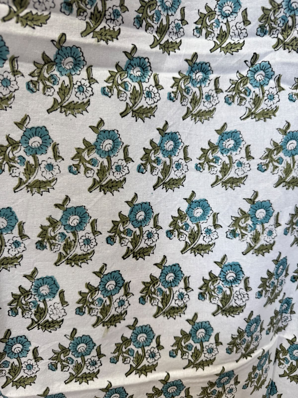 Block Printed Cotton Curtains 7ft Set(2pcs)