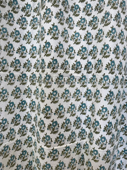 Block Printed Cotton Curtains 7ft Set(2pcs)